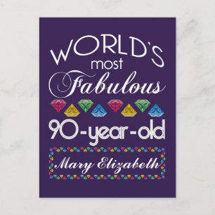 Postal 90.º cumpleaños Las más fabulosas joyas de colores