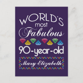 Postal 90.º cumpleaños Las más fabulosas joyas de colores
