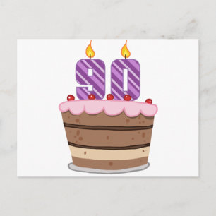 Postal 90 años en la tarta de cumpleaños