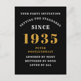 Postal 90 cumpleaños 1935 Oro Negro