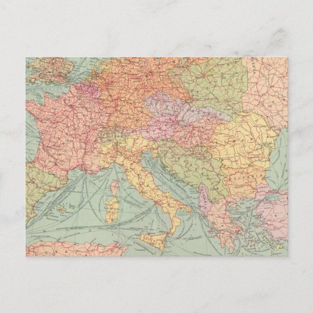 Postal 910 Líneas de comunicación, Europa Central (Anverso)