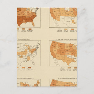 Postal 91 Proporciones de ocupaciones en 1900