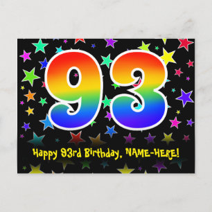 Postal 93 Cumpleaños: Patrón de Estrellas Divertidas, Arc