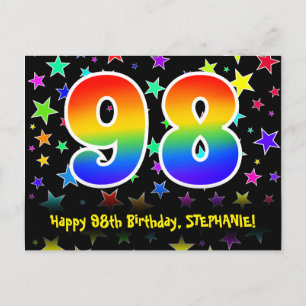 Postal 98º cumpleaños: Patrón de las estrellas divertidas