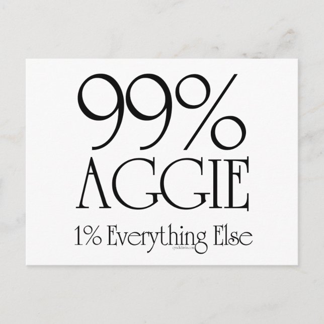 Postal 99% Aggie (Anverso)