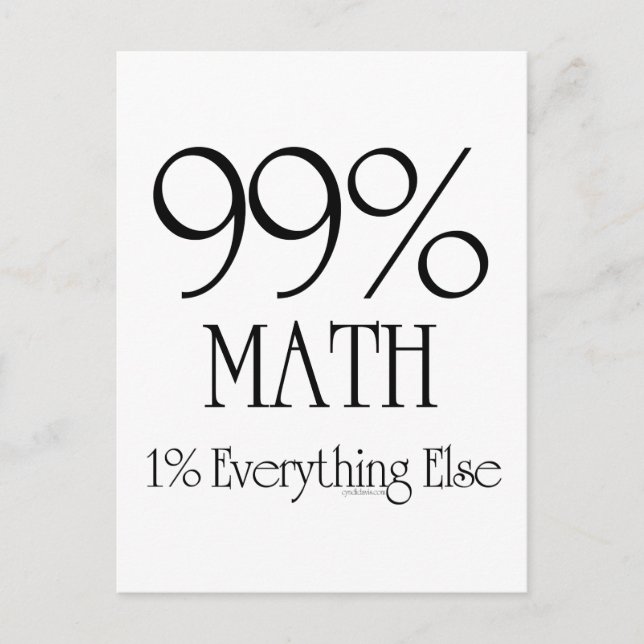 Postal 99% matemáticas (Anverso)