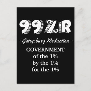 Postal 99%r Discurso de Gettysburg gobierno de 1%