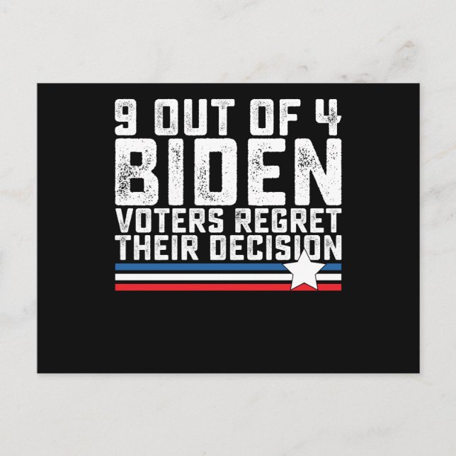 Postal 9 de cada 4 votantes de Biden se arrepienten de su (Anverso)