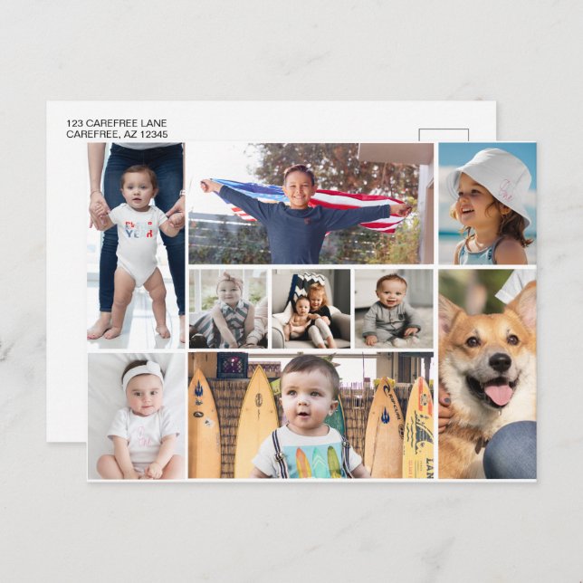 Postal 9 imágenes de fotomontaje (Anverso / Reverso)