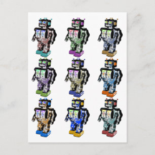 Postal 9 Robots coloreados