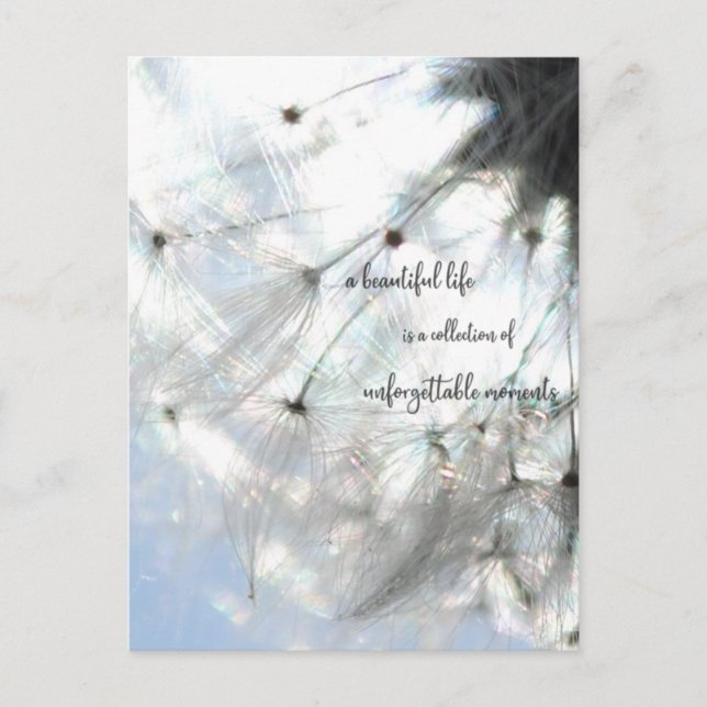 Postal a beautiful life… dichos diente de león semilla (Anverso)