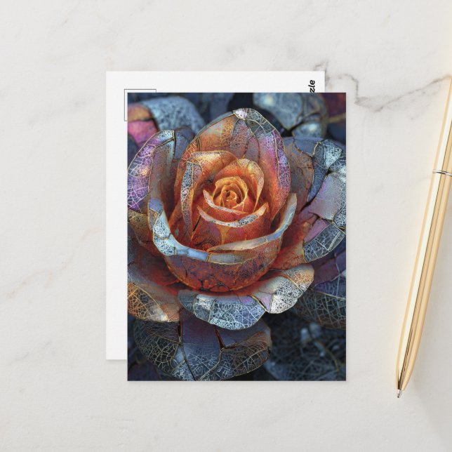 Postal A Beautiful Rose Flower (Anverso/Reverso In Situ)