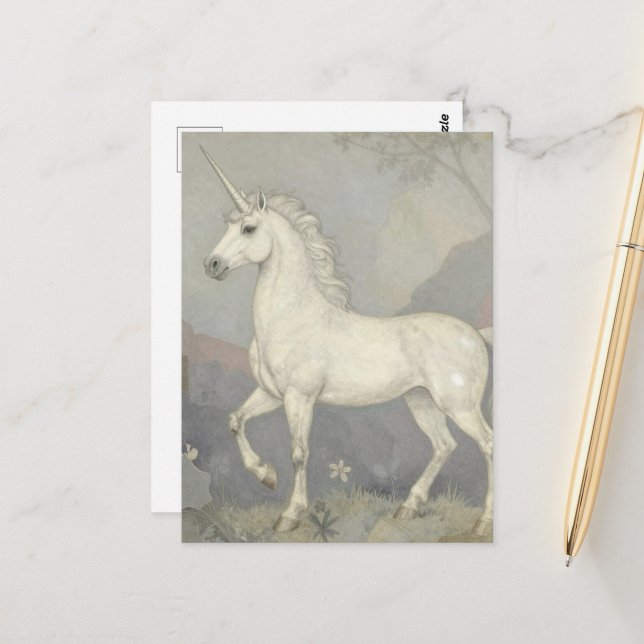 Postal A Beautiful Unicorn  (Anverso/Reverso In Situ)