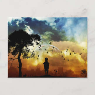 Postal A Boy and his Universe