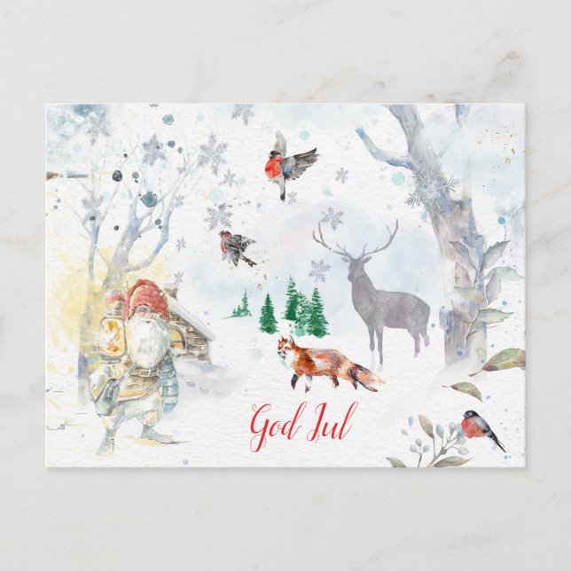 Postal A charming Scandinavian winter gnome (Anverso)