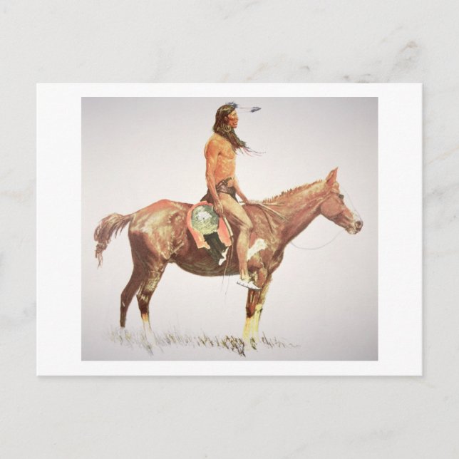 Postal A Cheyenne Brave, 1901 (color litho) (Anverso)