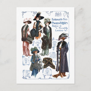 Postal #A de moda de las pieles del cisne y de Edgar