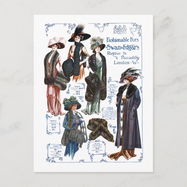 Postal #A de moda de las pieles del cisne y de Edgar (Anverso)
