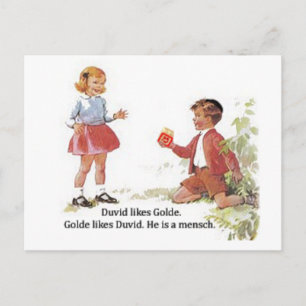 Postal A Duvid le gusta Golde.