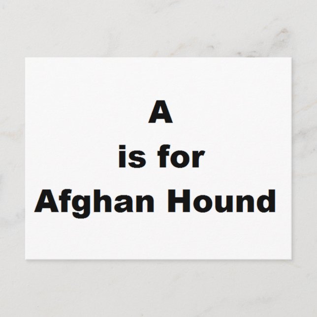 Postal a es para afghan hound (Anverso)