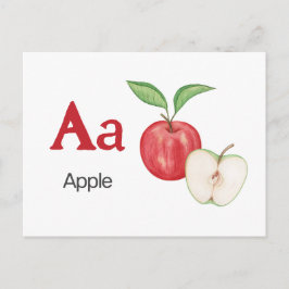 Postal A es para Apple - Alphabet Flash Card