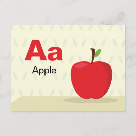 Postal A es para Apple - Alphabet Flash Card