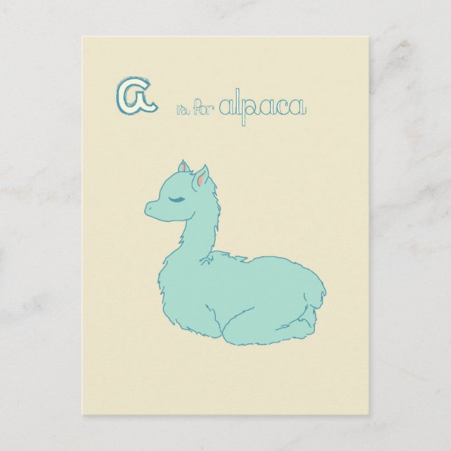 Postal A es para la Alpaca (azul) (Anverso)