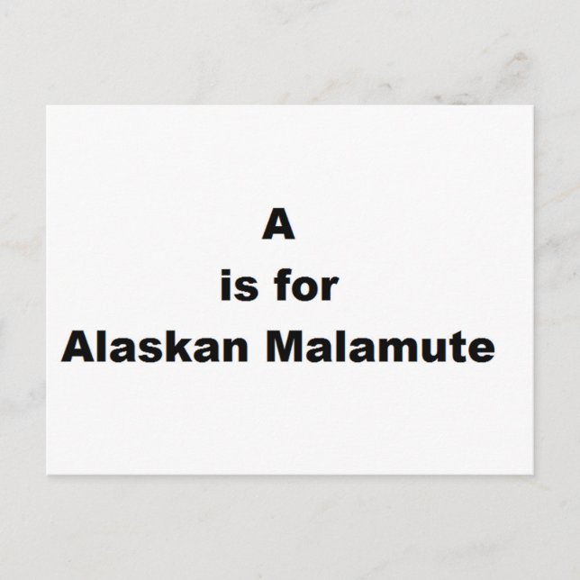Postal a es para malamute de Alaska (Anverso)