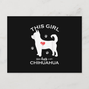 Postal A esta Chica le encanta su chihuahua graciosa cach