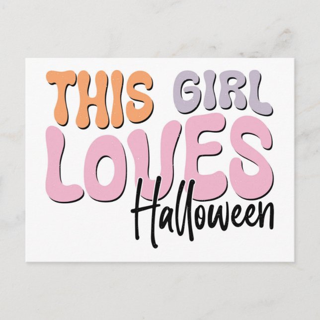 Postal A este Chica le encanta Halloween (Anverso)