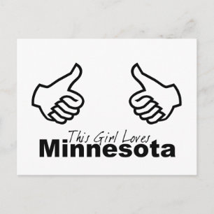 Postal A este Chica le encanta Minnesota