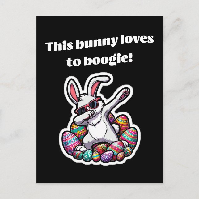Postal ¡A este conejito le encanta el boogie! (Anverso)