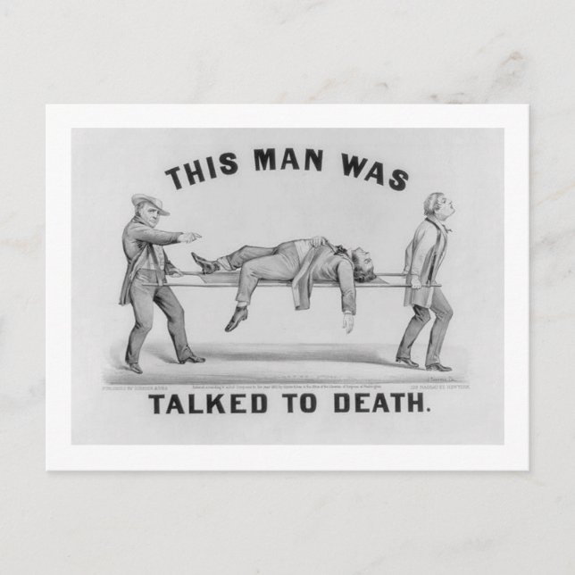 POSTAL "A ESTE HOMBRE LE HABLARON DE MUERTE". (Anverso)