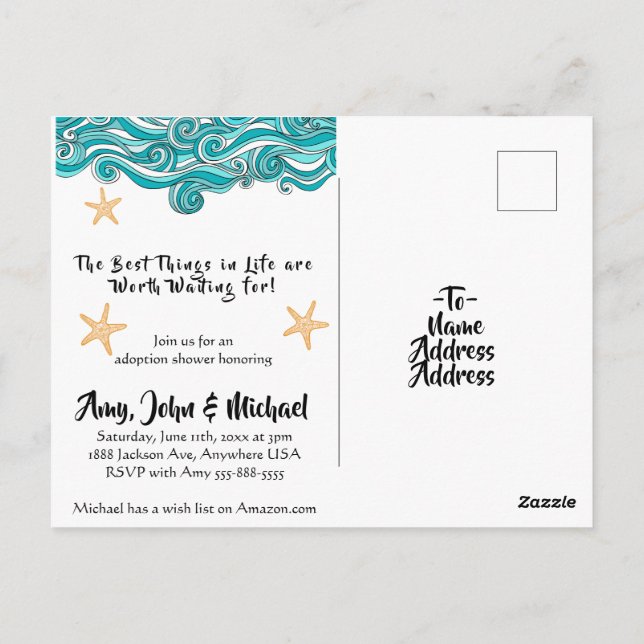 Postal A esto le importa un pez estrella (Reverso)