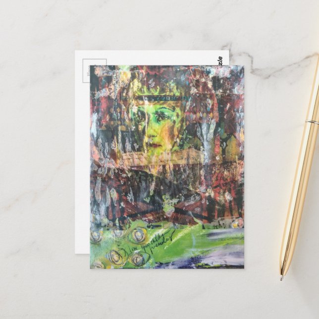 Postal A face mixed media collage (Anverso/Reverso In Situ)