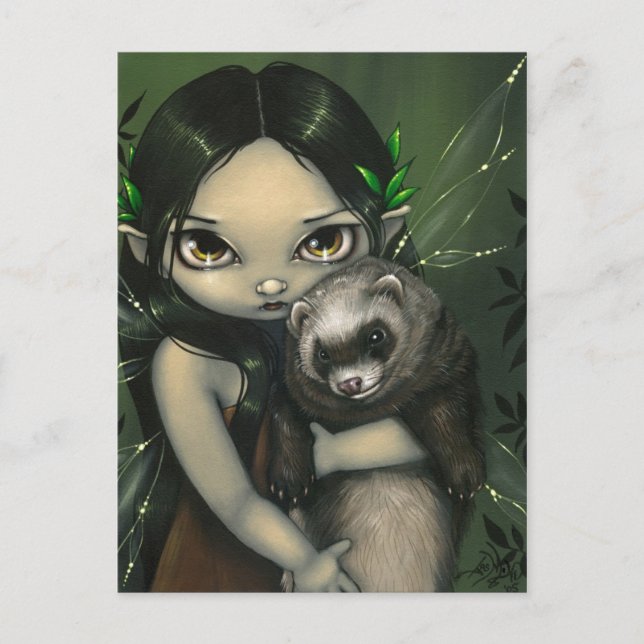 Postal "A Ferret and His Fairy" (Anverso)
