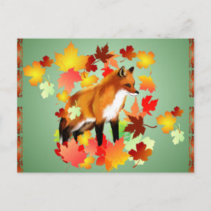 Postal A FOX in FALL