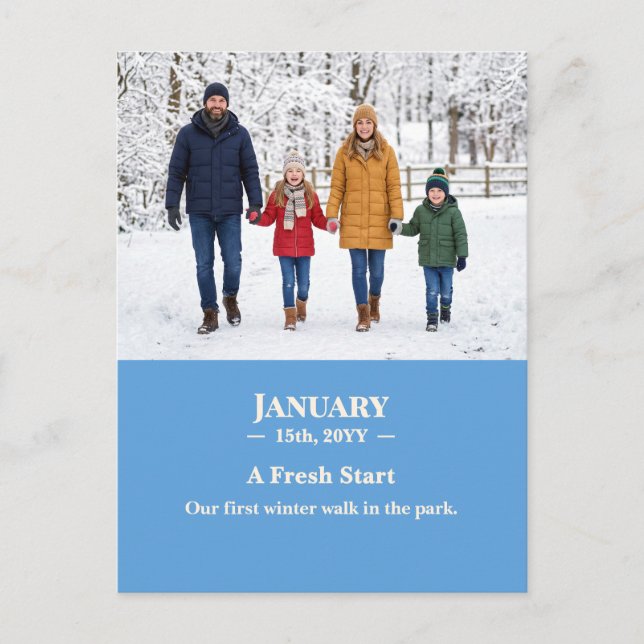 Postal A Fresh Start January Memory Photo Postcard (Anverso)
