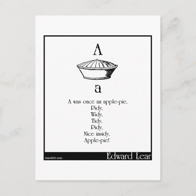 Postal A fue una vez un pastel de manzana (Anverso)