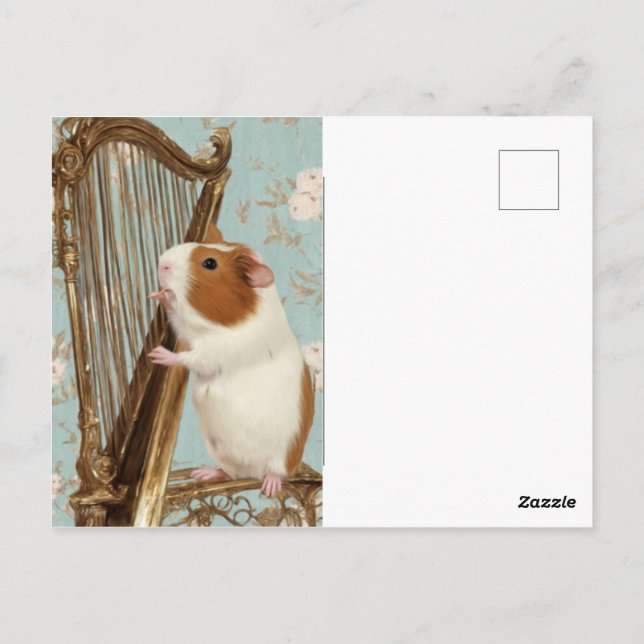 Postal A Gentle Tune – Artistic Guinea Pig Postcard (Reverso)