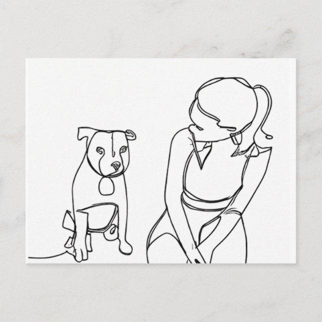 Postal A Girl and Her Dog (Anverso)
