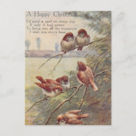 Postal A HAPPY CHRISTMAS   (seven nightingales on branch)