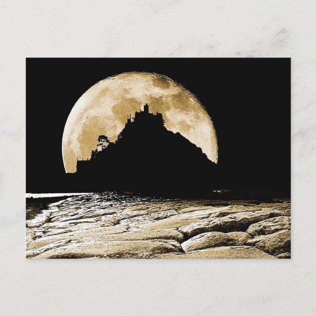Postal A la luz de la luna sepia (Anverso)