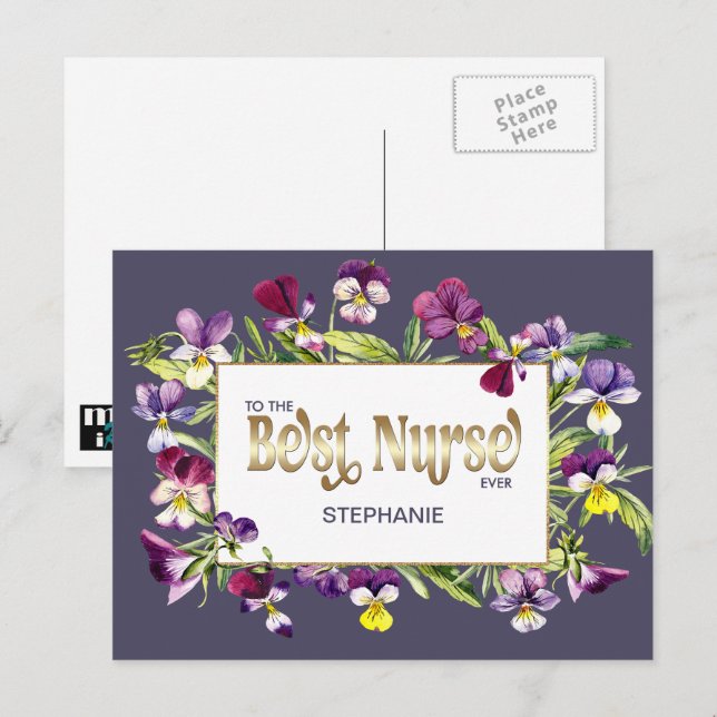 Postal A la mejor enfermera de la historia. Nombre person (Anverso / Reverso)