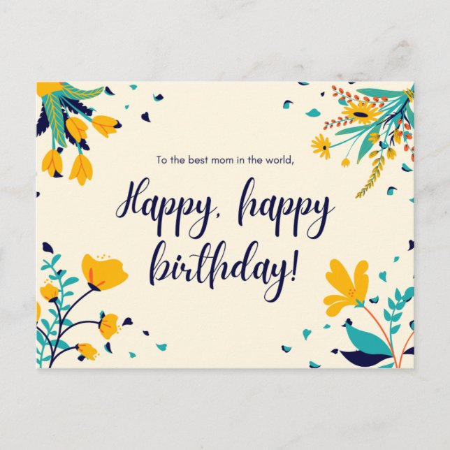 Postal A la mejor madre del mundo Cumpleaños (Anverso)