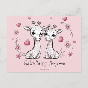 Postal A la Personalizado educada Giraffe le encanta el D