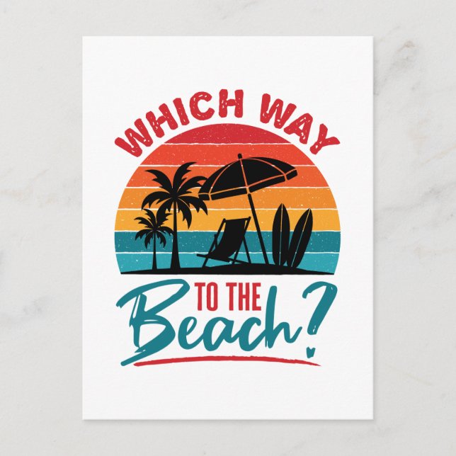 Postal A la playa Cute Summer Beach Lover (Anverso)