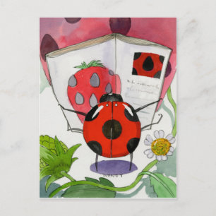 Postal A Ladybug le encanta leer Postcard