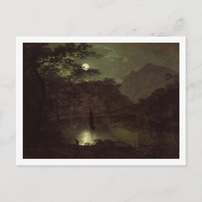 Postal A Lake by Moonlight, c.1780-82 (aceite sobre lienz (Anverso)