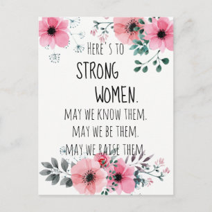 Postal A las Mujeres Fuertes Acuarela Floral